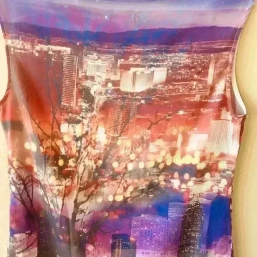 NWOT GIANNI BINI CITY LIGHTS HIGH-LOW BLOUSE - Picture 4 of 4